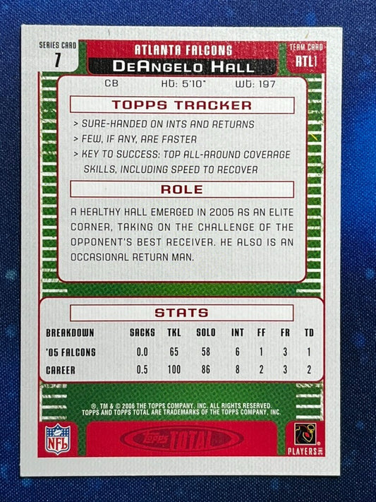 2006 Topps Total Football #7 DeAngelo Hall Atlanta Falcons