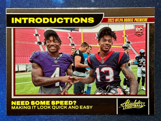 Zay Flowers/Tank Dell 2023 Panini Absolute Introductions Rookie (RC) #12 