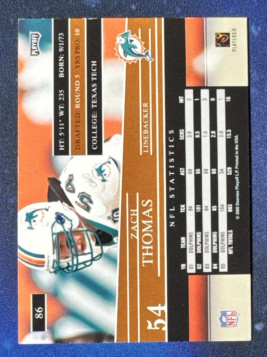 Zach Thomas 2006 Playoff Prestige #86 Miami Dolphins