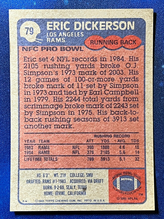 1985 Topps Football #79 Eric Dickerson Los Angeles Rams