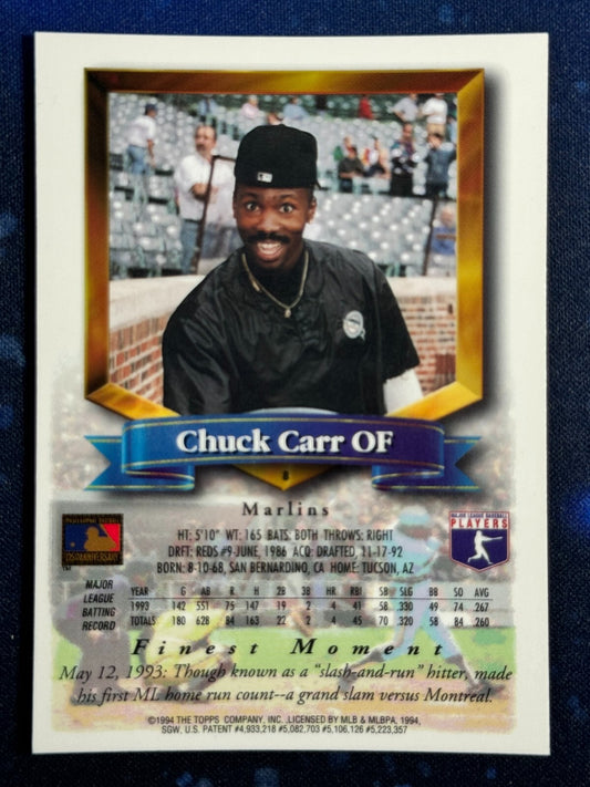 1994 Topps Finest #8 Chuck Carr Florida Marlins