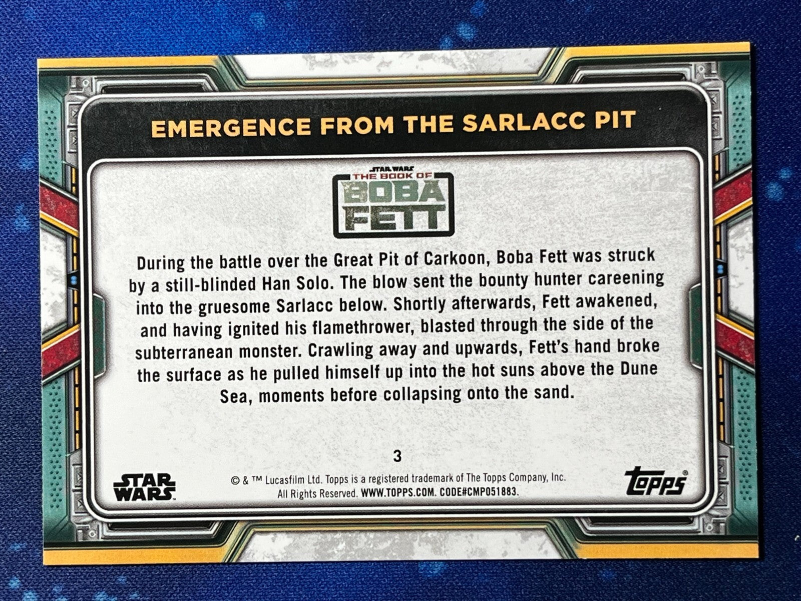2022 Star Wars: Book of Boba Fett Base #3 Emergence from the Sarlacc Pit