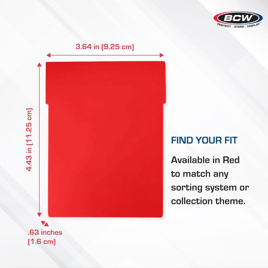 BCW Collectible Card Bin Partitions - Red