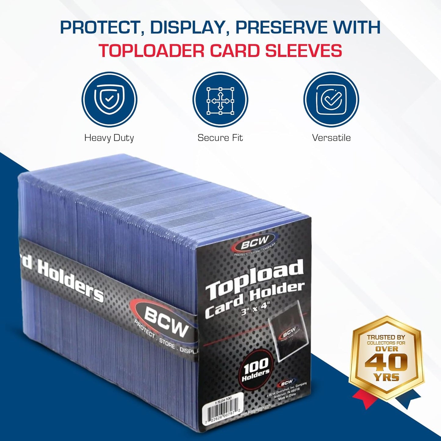 BCW 3x4 Standard Toploader Card Holders