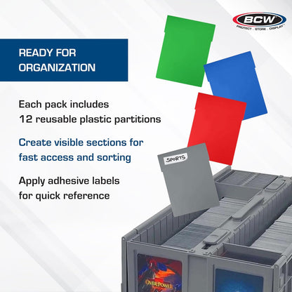 BCW Collectible Card Bin Partitions - Red