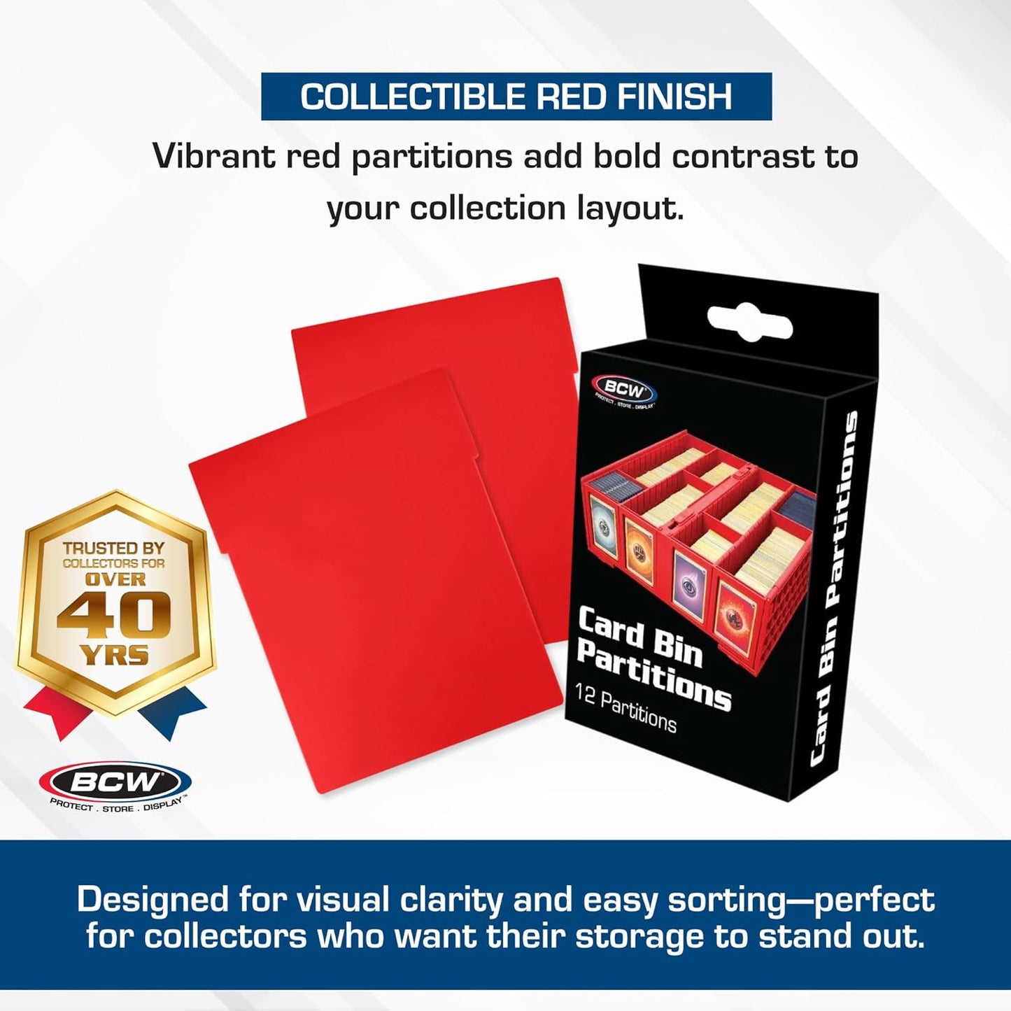 BCW Collectible Card Bin Partitions - Red