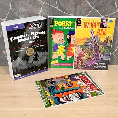 BCW Silver Comic Book Backing Boards (100 Pack)