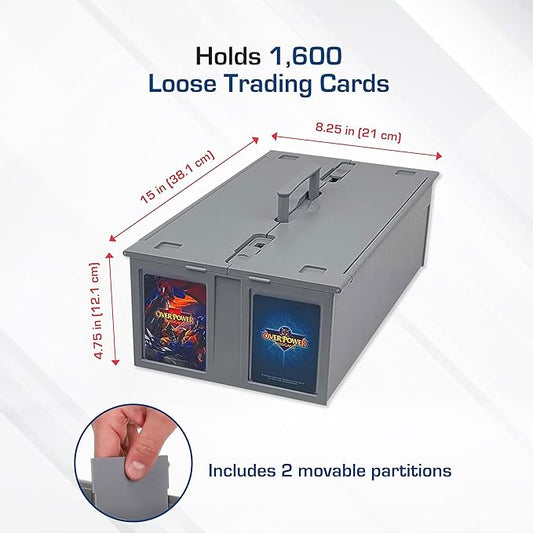 BCW Collectible Card Bin – (Single, Gray) | Holds up to 1600 Cards