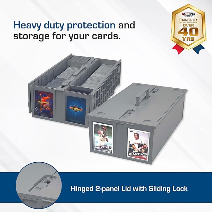 BCW Collectible Card Bin – (Single, Gray) | Holds up to 1600 Cards