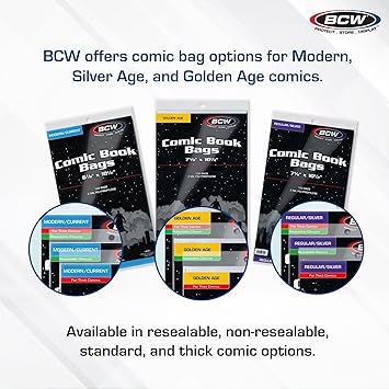 BCW Silver Age Comic Bags (100 Count)