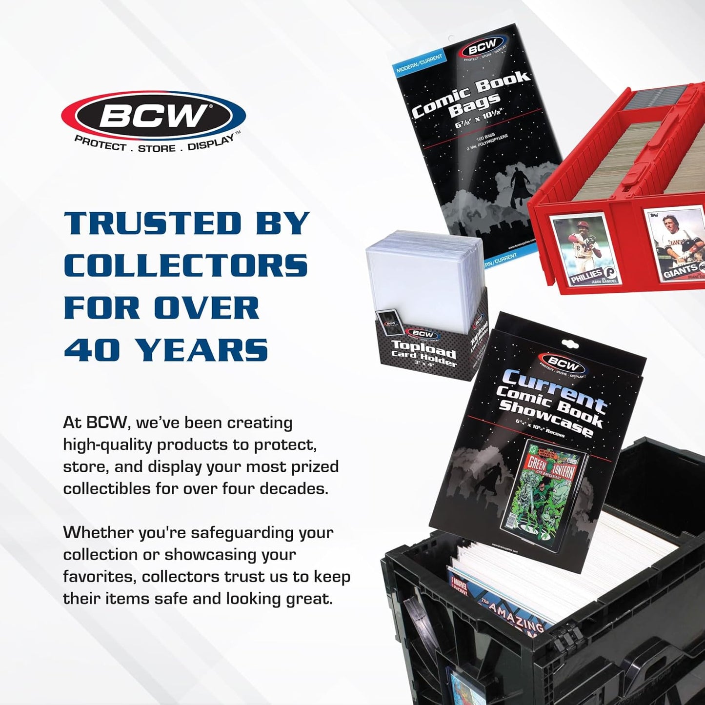 BCW Collectible Card Bin – (Single, Gray) | Holds up to 1600 Cards