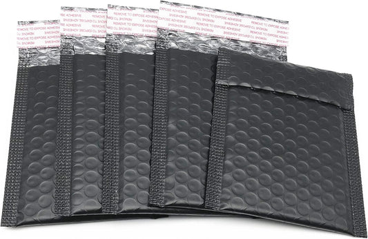 3.5x5 Inch Black Poly Bubble Mailers Small Padded Envelopes (100 Pack)