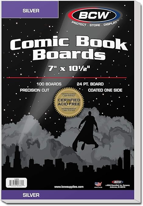 BCW Silver Comic Book Backing Boards (100 Pack)